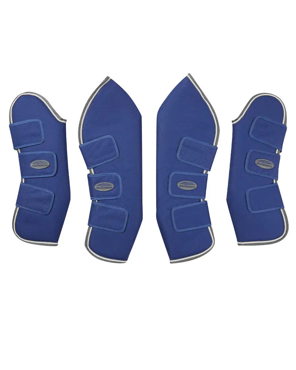 Dark Blue Grey White coloured WeatherBeeta 1200D Wide Tab Long Travel Boots on white background 