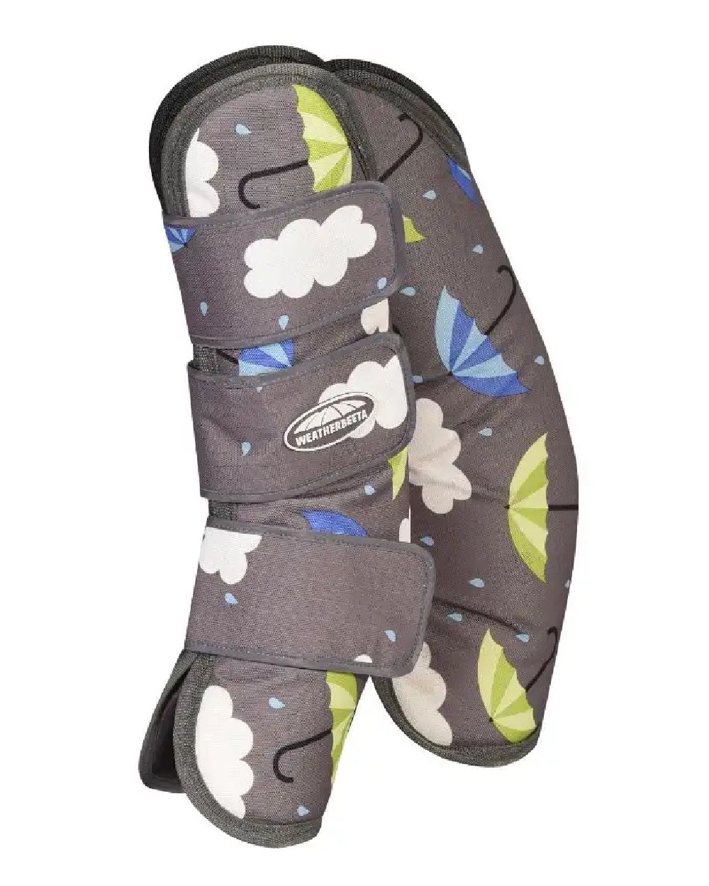 Umbrella Print coloured WeatherBeeta 1200D Wide Tab Long Travel Boots on white background 