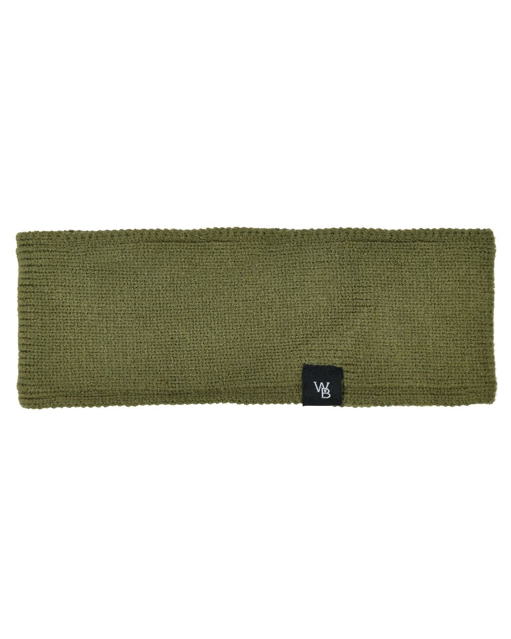 Olive Night coloured Weatherbeeta Fleece Lined Ponytail Headband on white background 