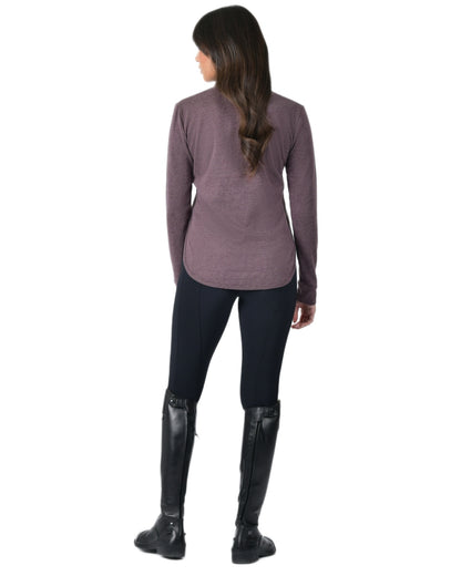 Mulberry Marle coloured Weatherbeeta Womens London Layer Long Sleeve Top on white background 