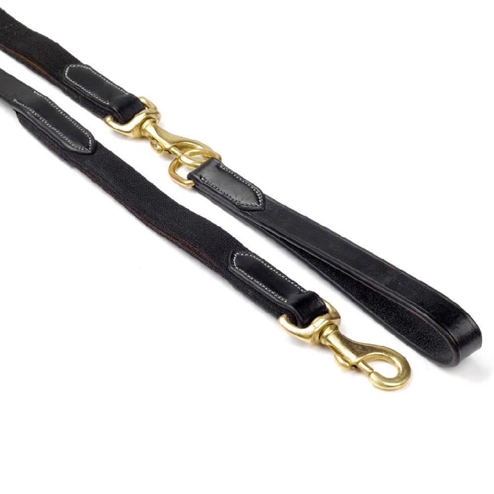 John Whitaker Draw Reins with Elastic Insert in Black