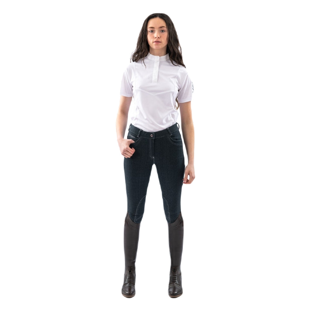 Whitaker Rawdon Denim Effect Ladies Breeches In Indigo Denim