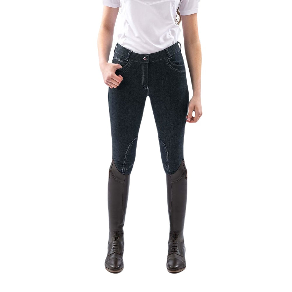 Whitaker Rawdon Denim Effect Ladies Breeches In Indigo Denim