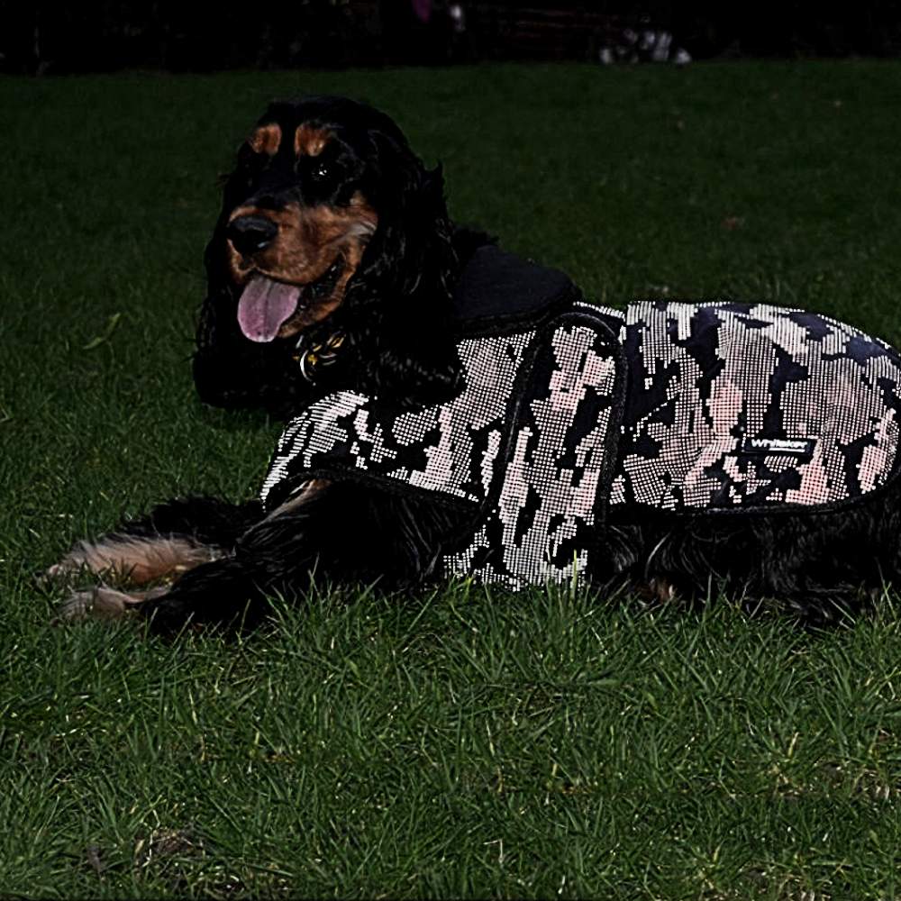 John Whitaker Sydney Reflective Camouflage Dog Coat in Camouflage Black
