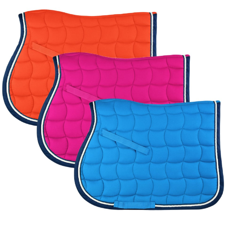 Whitaker Upton Colourful Saddle Pad In Red Orange, Fuchsia, Blue Heaven