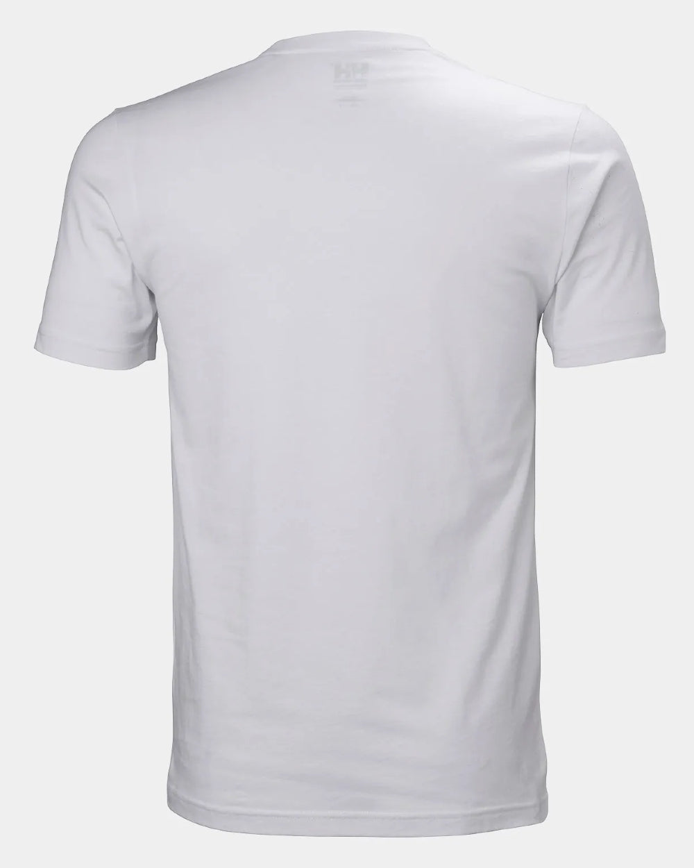 White coloured Helly Hansen Mens Crew T-Shirt on grey background 