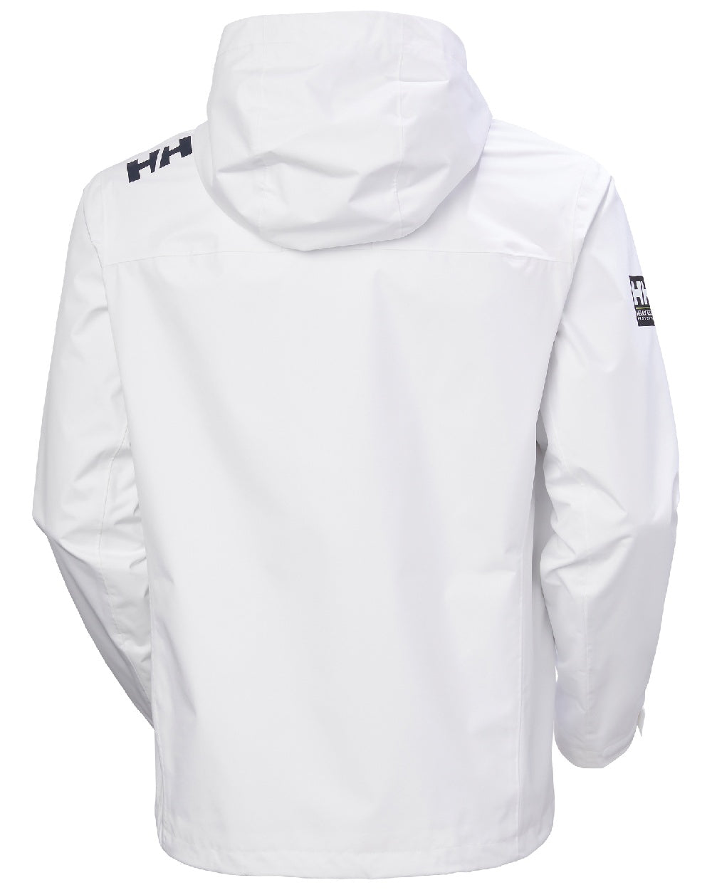 White coloured Helly Hansen Mens Crew Hooded Jacket 2.0 on white background 