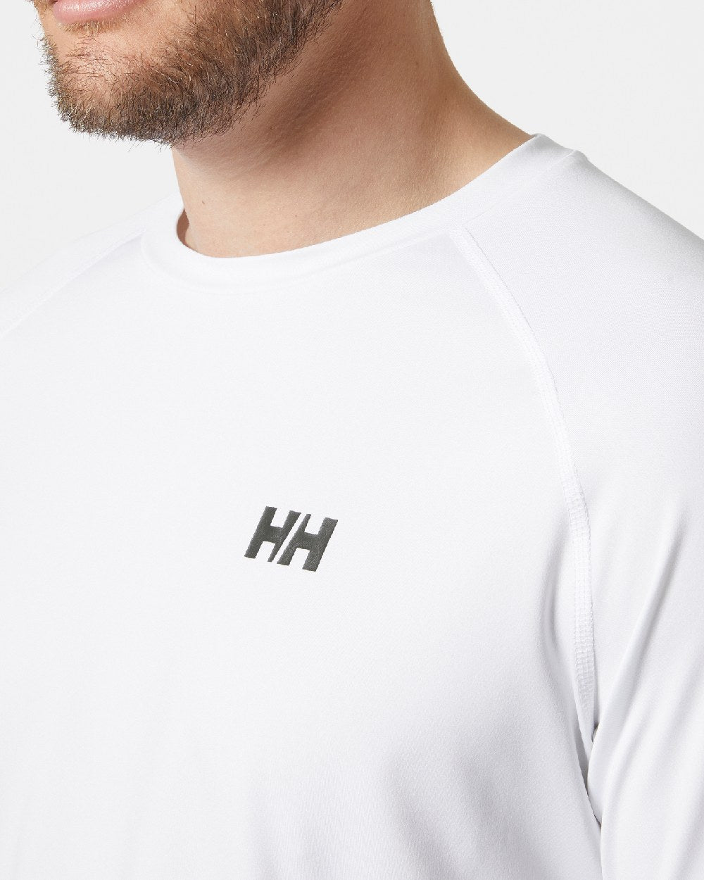 White coloured Helly Hansen Mens HP Ocean T-Shirt 2.0 on white background 