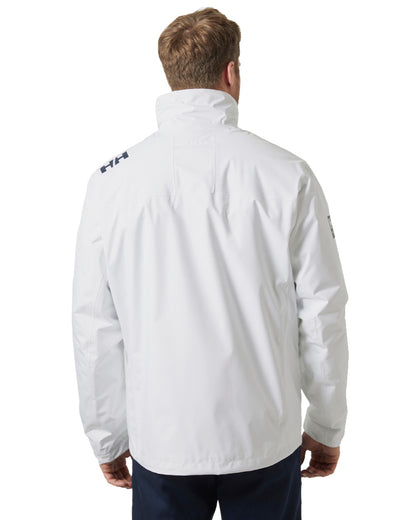White Coloured Helly Hansen Mens Crew Midlayer Jacket 2 On A White Background 
