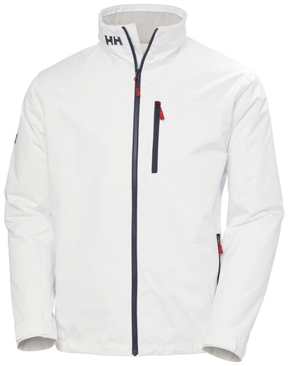 White Coloured Helly Hansen Mens Crew Midlayer Jacket 2 On A White Background 