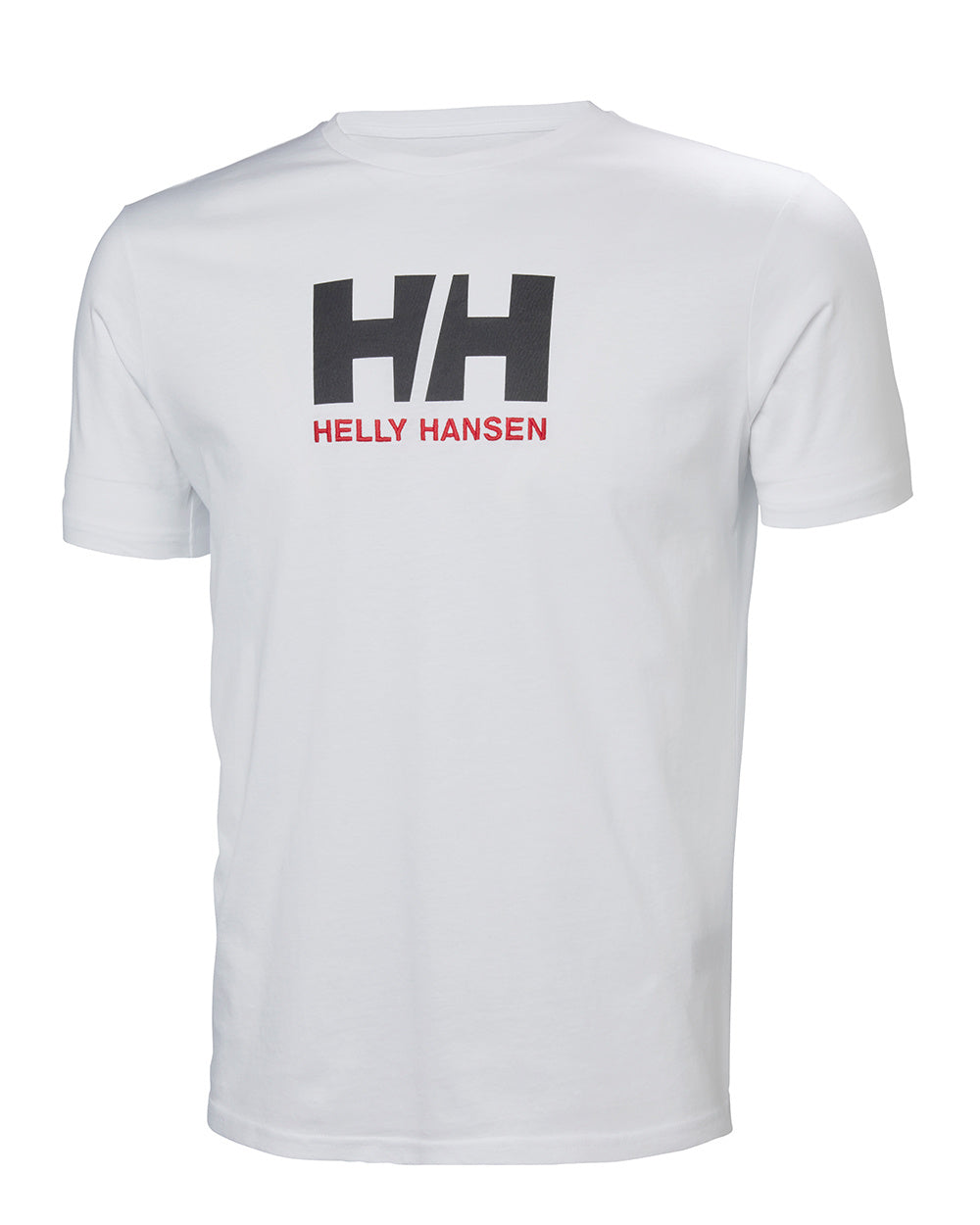 White Coloured Helly Hansen Mens Logo T-Shirt On A White Background 