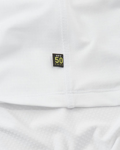 White Coloured Musto Evolution Sunblock Long Sleeve Polo Shirt 2.0 On A White Background 
