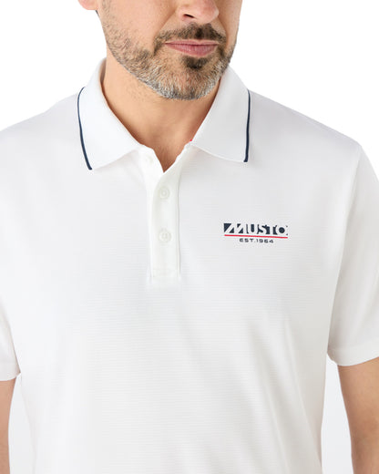 White Coloured Musto Mens 1964 Short Sleeve Polo Shirt On A White Background 
