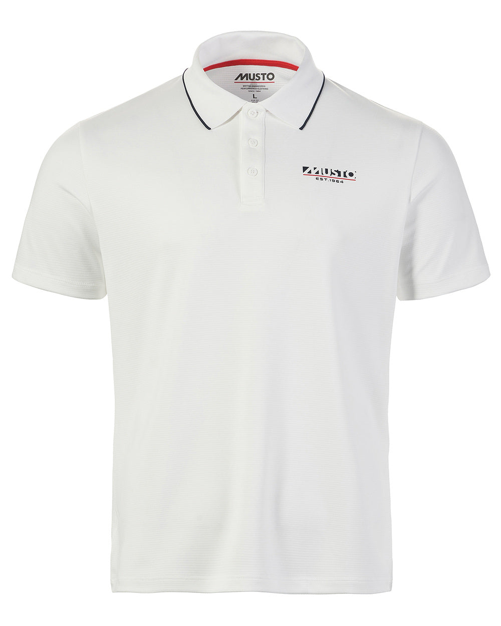 White Coloured Musto Mens 1964 Short Sleeve Polo Shirt On A White Background 