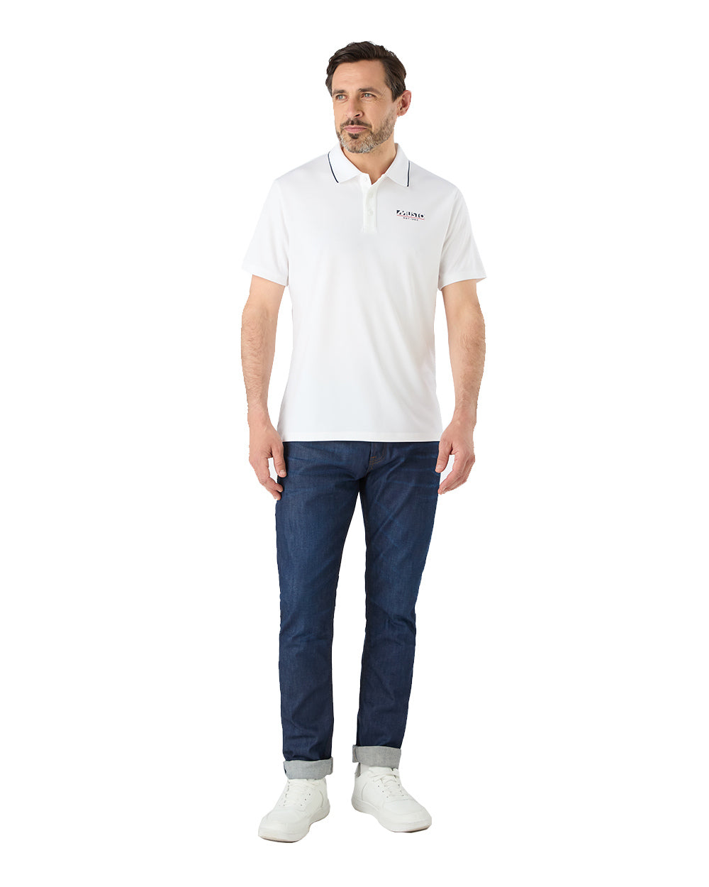 White Coloured Musto Mens 1964 Short Sleeve Polo Shirt On A White Background 