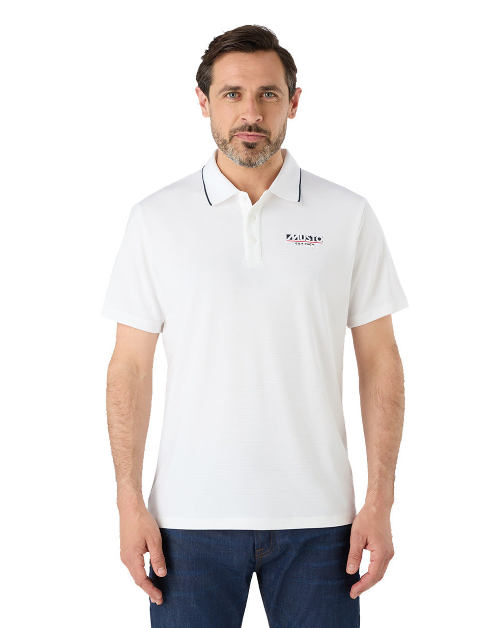 White Coloured Musto Mens 1964 Short Sleeve Polo Shirt On A White Background 