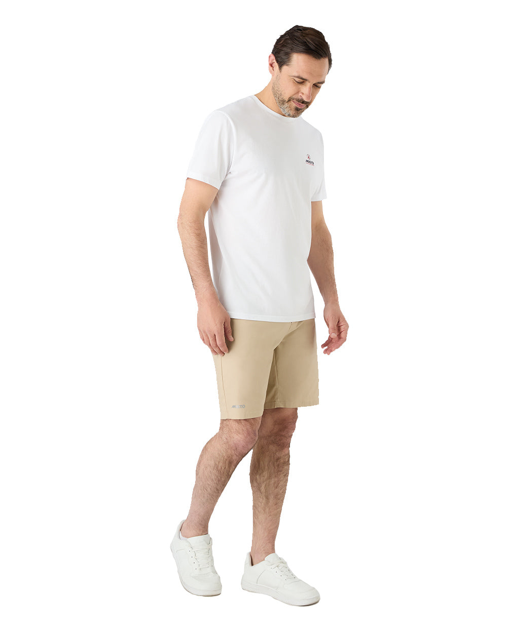 White Coloured Musto Mens Nautic Short Sleeve T-Shirt On A White Background 