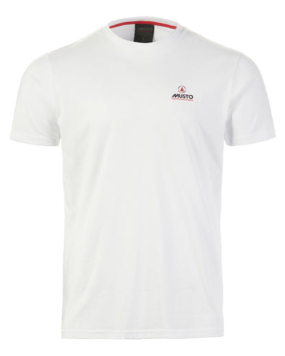 White Coloured Musto Mens Nautic Short Sleeve T-Shirt On A White Background 