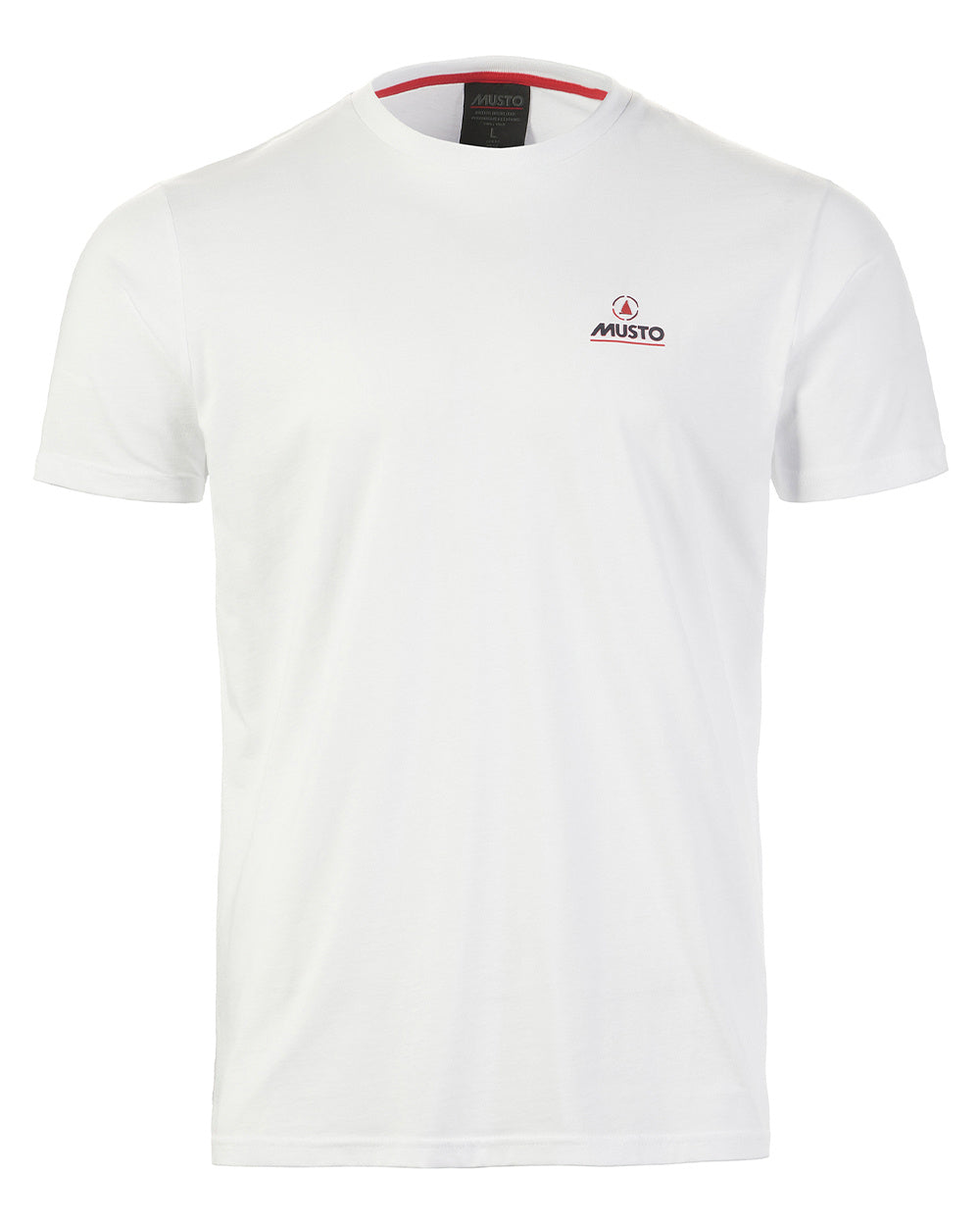 White Coloured Musto Mens Nautic Short Sleeve T-Shirt On A White Background 