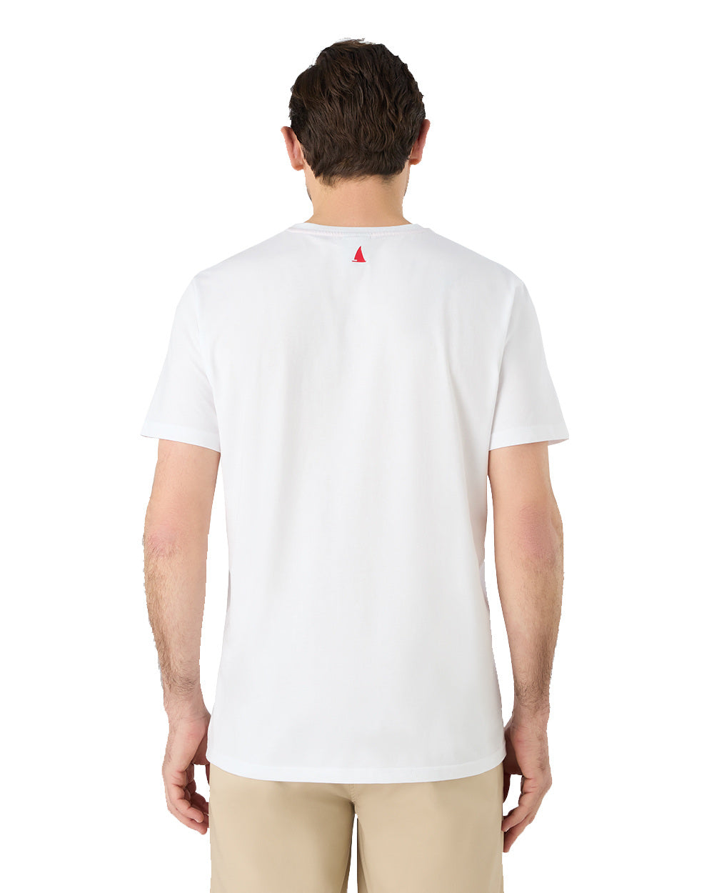 White Coloured Musto Mens Nautic Short Sleeve T-Shirt On A White Background 