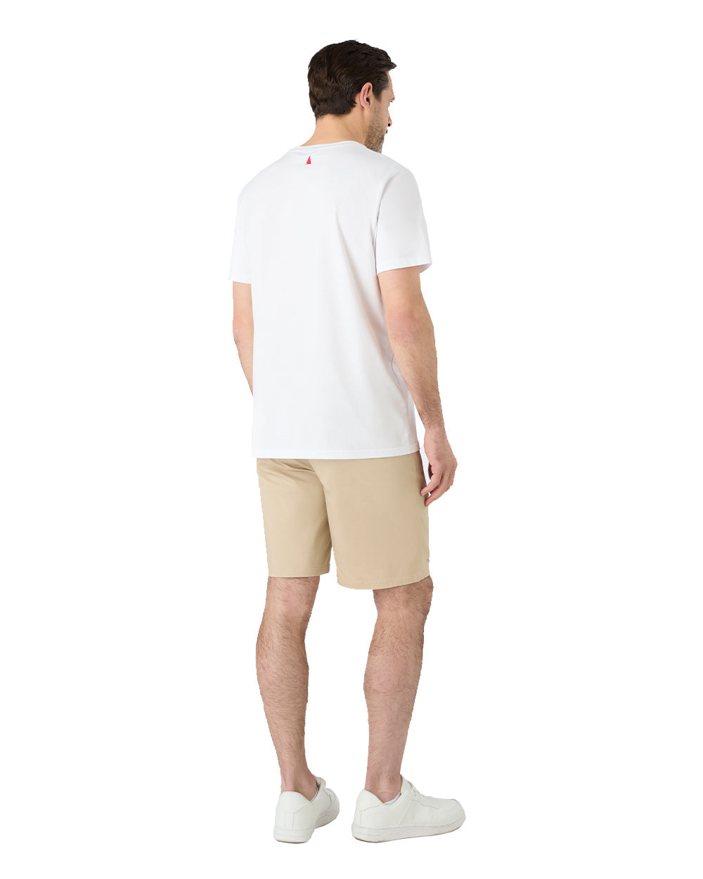 White Coloured Musto Mens Nautic Short Sleeve T-Shirt On A White Background 