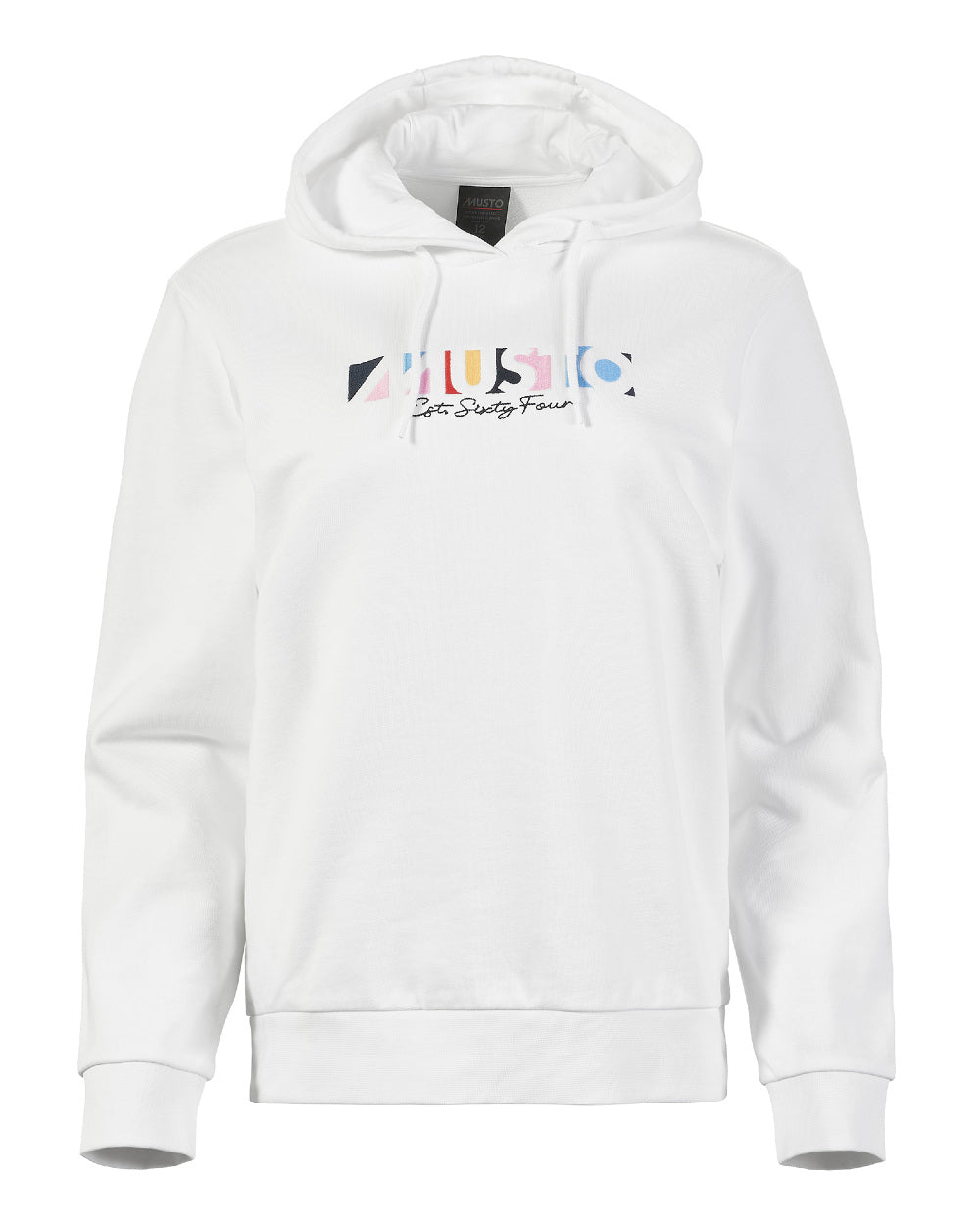 White Coloured Musto Womens 1964 Hoodie On A White Background 