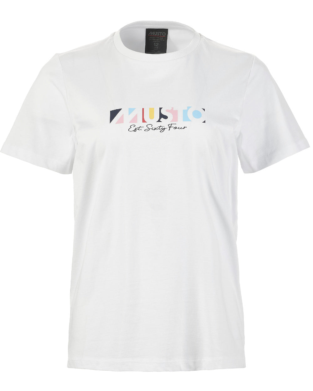 White Coloured Musto Womens 1964 Short Sleeve T-Shirt On A White Background 