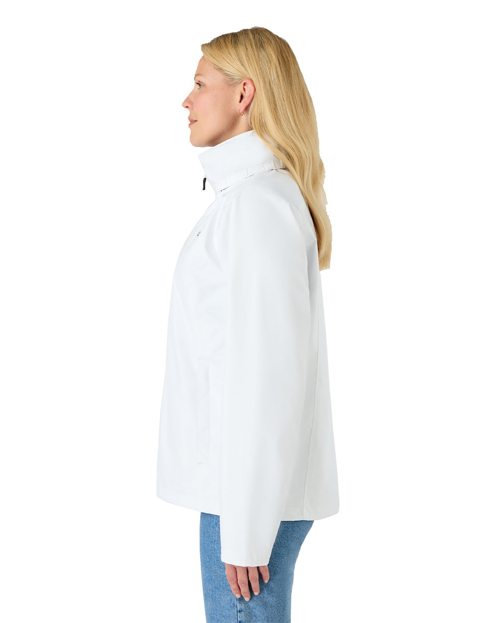 White Coloured Musto Womens Nautic Rain Jacket On A White Background 