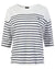 White/Navy Coloured Musto Womens Falmouth Striped T-Shirt On A White Background #colour_white-navy