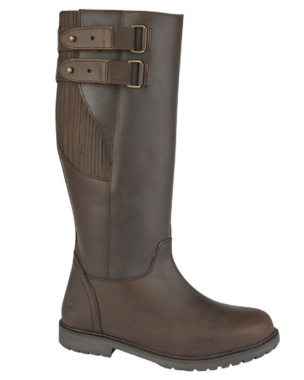 Dark Brown coloured Woodland Mens Blake Waxy Leather Country Boots on white background 