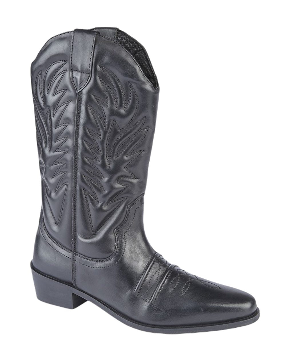 Woodland High Clive Western Cowboy Boots In Black 