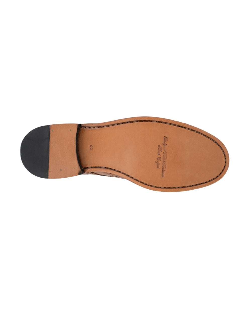 Woodland Leather Brogue Gibson Shoes Leather Sole In Tan