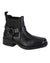 Woodland Low Harley Gusset Harness Boots In Black #colour_black