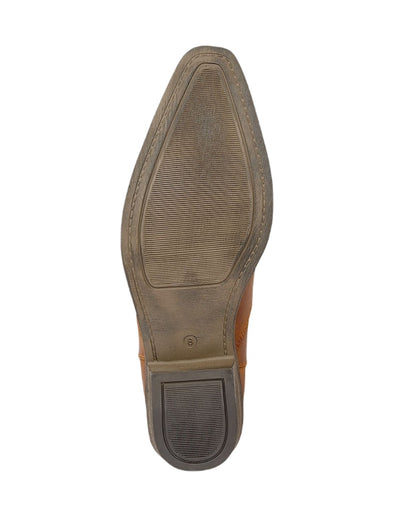 Woodland Nebraska Leather Western Ankle Boot In Brown 