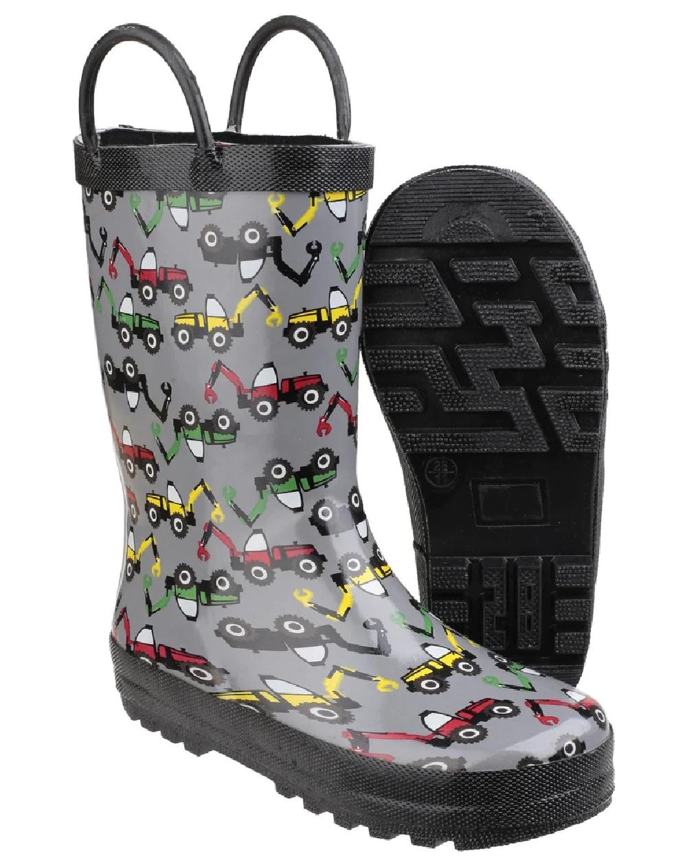 Wotswold Childrens Puddle Waterproof Pull On Boots in Digger 