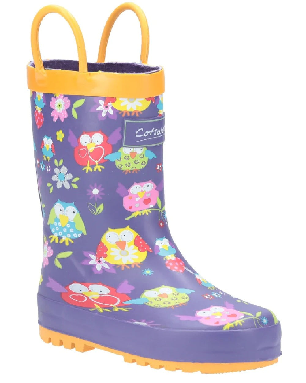 Wotswold Childrens Puddle Waterproof Pull On Boots in Owl 