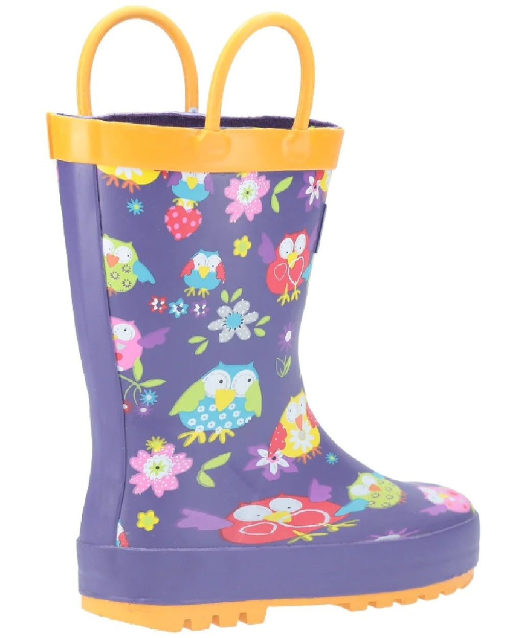 Wotswold Childrens Puddle Waterproof Pull On Boots in Owl 