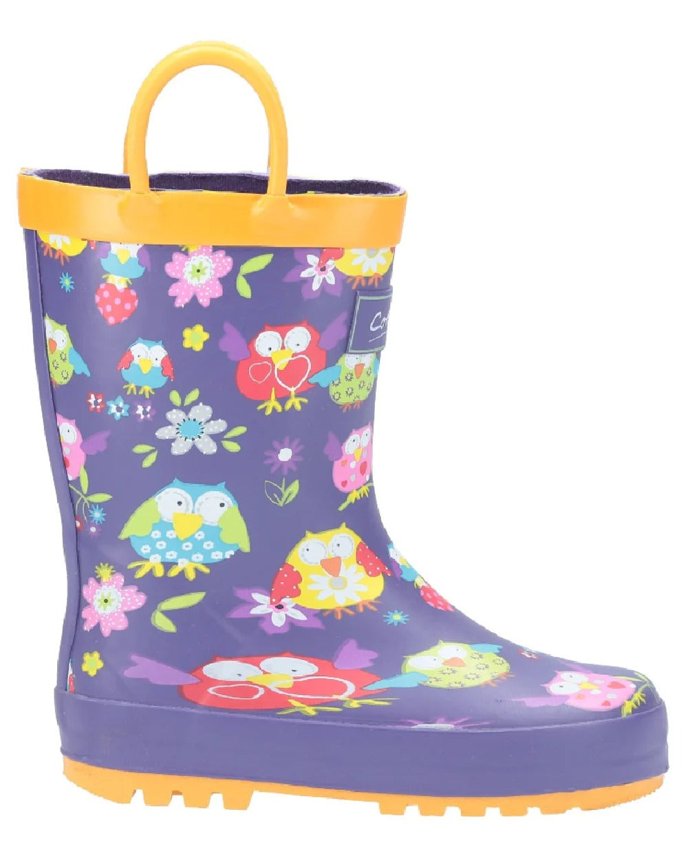 Wotswold Childrens Puddle Waterproof Pull On Boots in Owl 