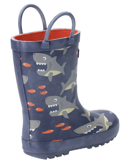 Wotswold Childrens Puddle Waterproof Pull On Boots in Shark 