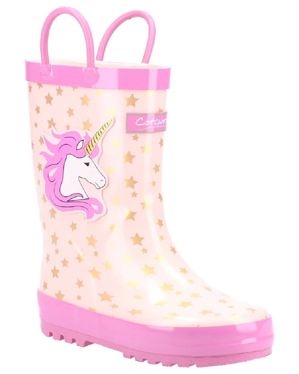 Wotswold Childrens Puddle Waterproof Pull On Boots in Unicorn 