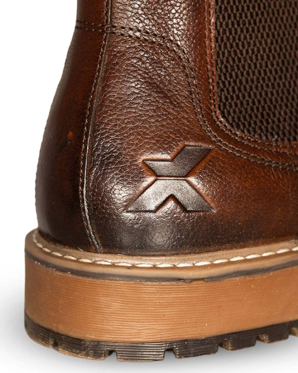 Brown coloured Xpert Mens Heritage Dexter Chelsea Boots on a white background 