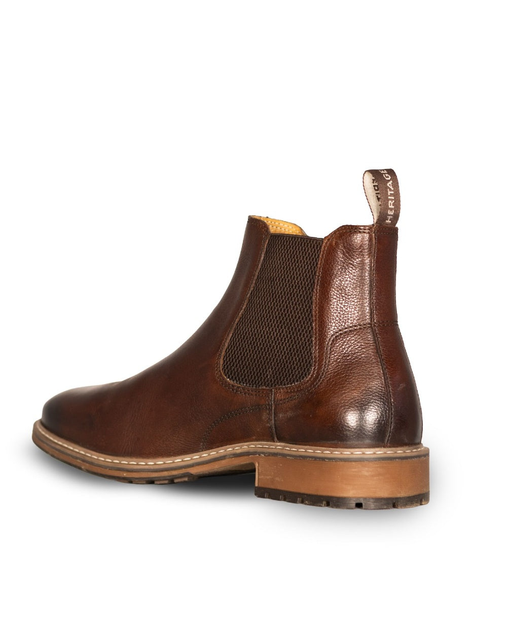 Brown coloured Xpert Mens Heritage Dexter Chelsea Boots on a white background 