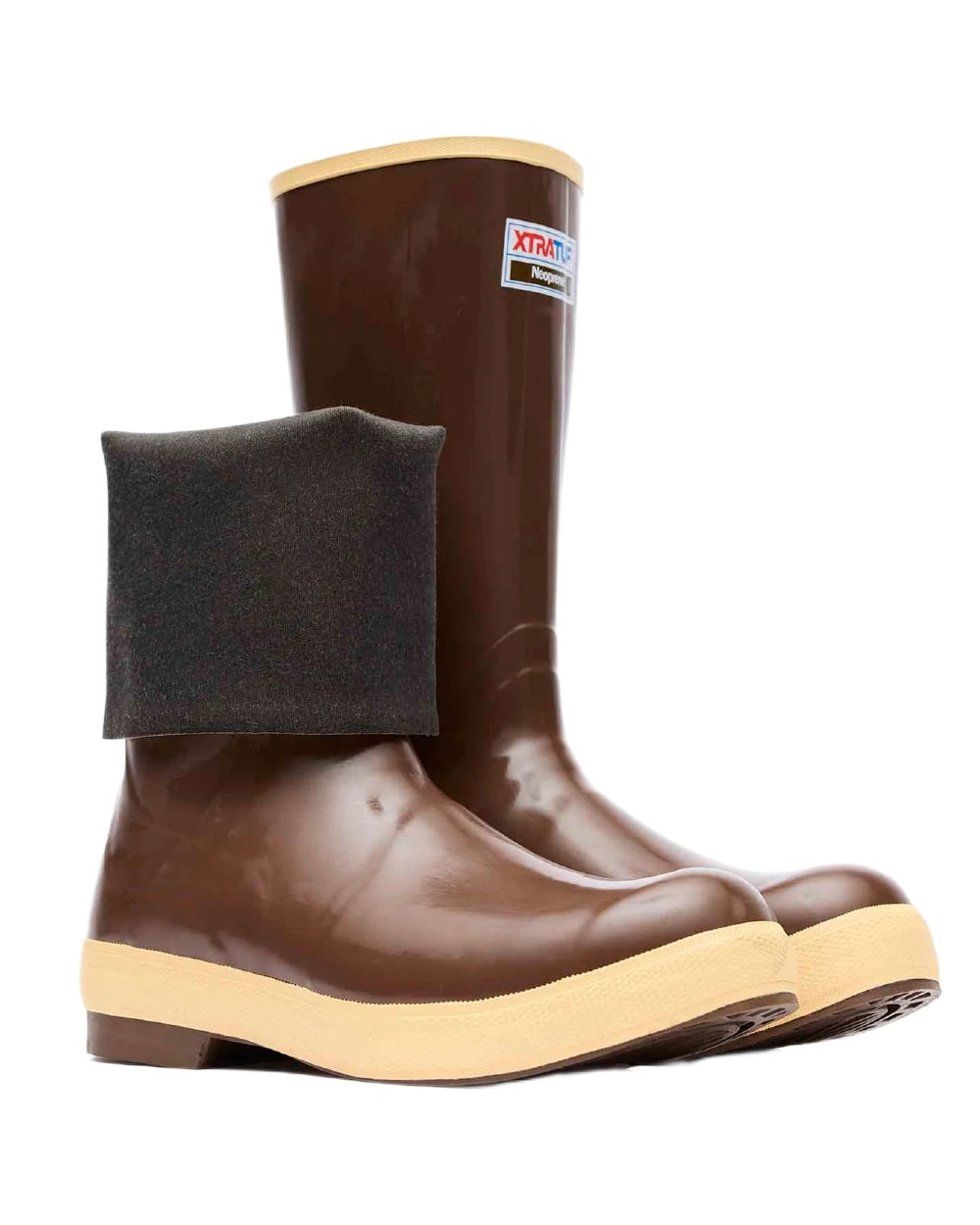 Copper-Tan Coloured Xtratuf 15" Legacy Plain Toe Fishing Boots on white background 