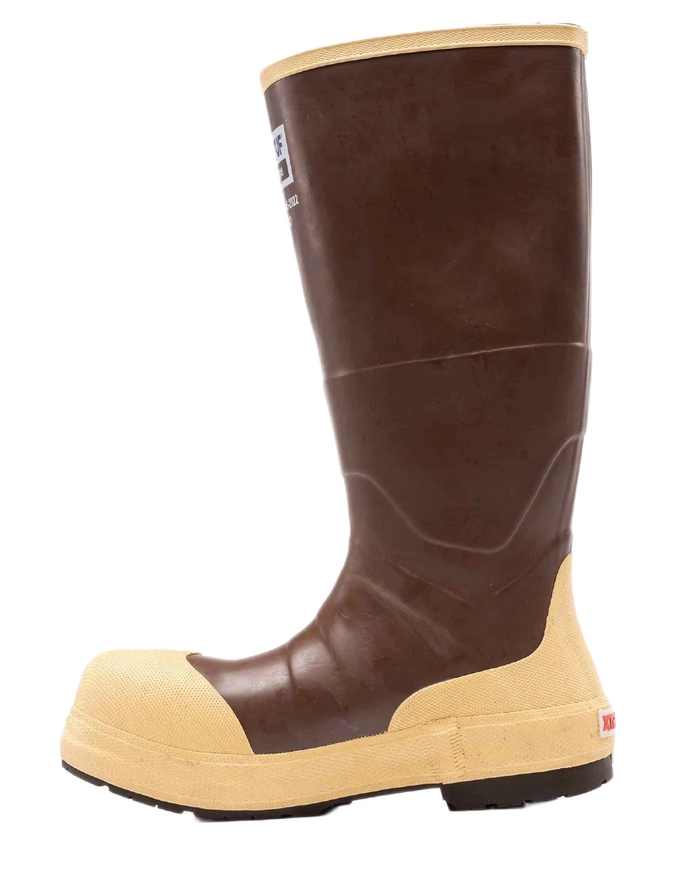 Brown Tan Coloured Xtratuf Legacy NXT Steel Toe Fishing Boots on white background 