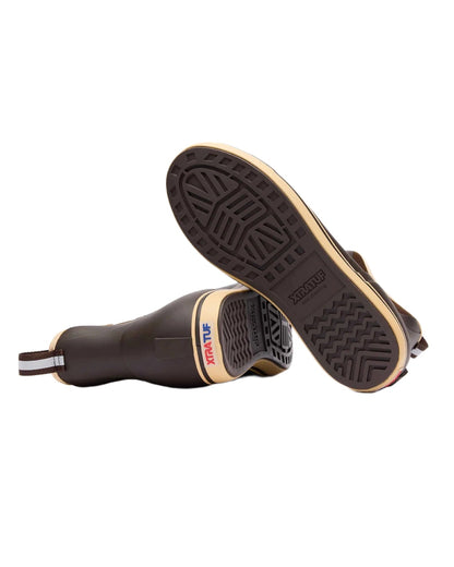 Chocolate Tan Coloured Xtratuf Mens 6 Ankle Deck Boots on white background 