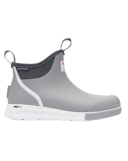 Grey Coloured Xtratuf Mens 6&quot; Ankle Deck Sport Boots on white background 