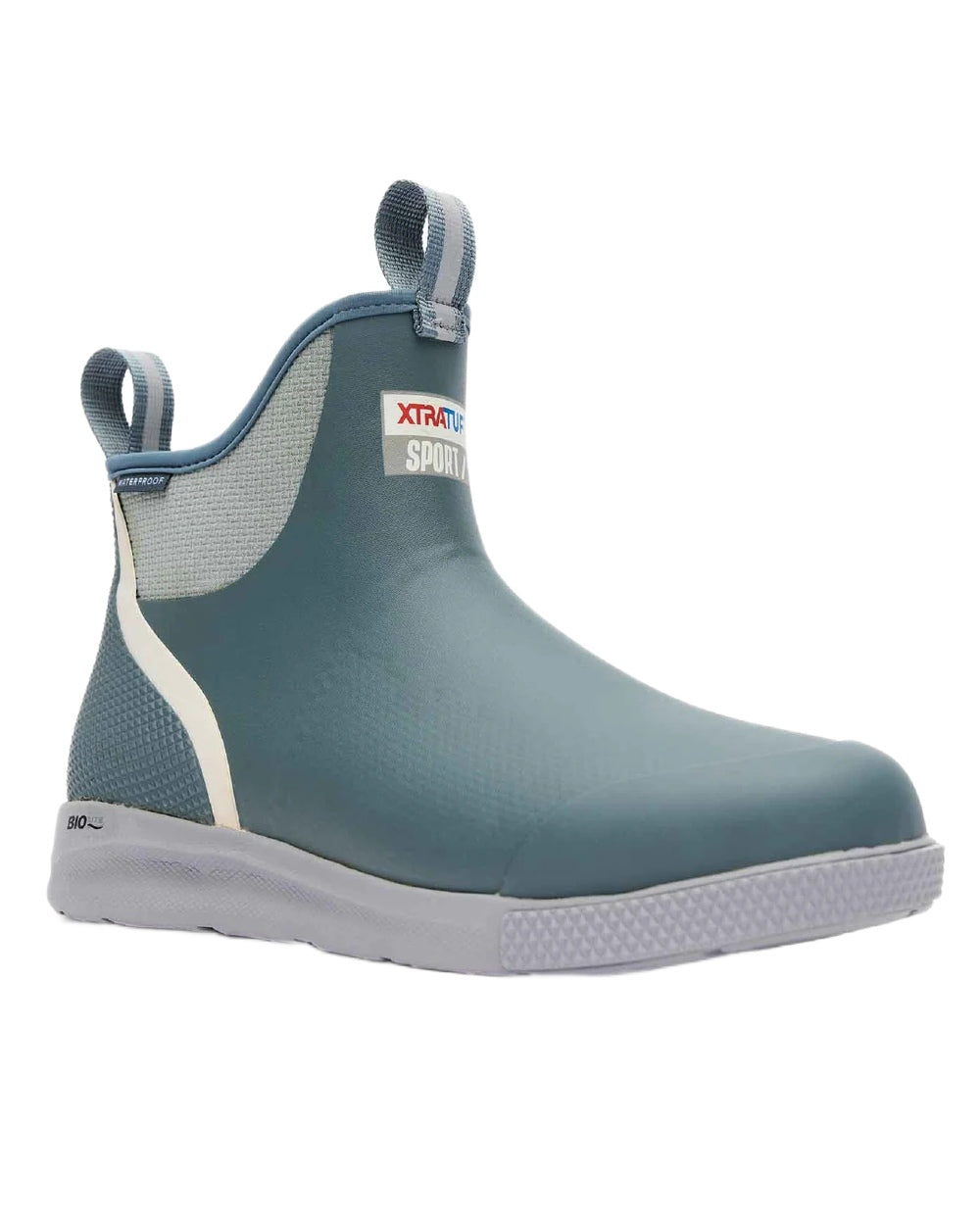 Stormy Coloured Xtratuf Mens 6" Ankle Deck Sport Boots on white background 