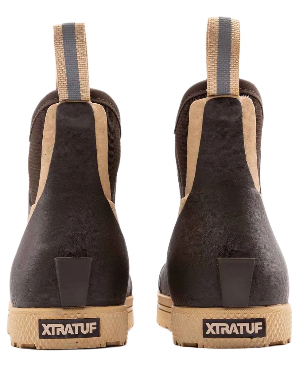 Brown Coloured Xtratuf Mens 6&quot; Wheelhouse Ankle Boat Boots on white background 