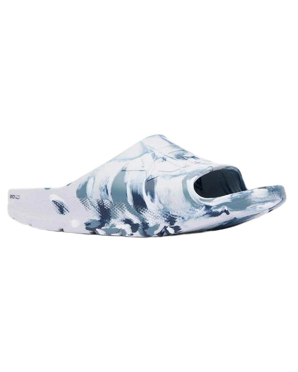 Stormy Coloured Xtratuf Mens Apres Fish Sliders on white background 