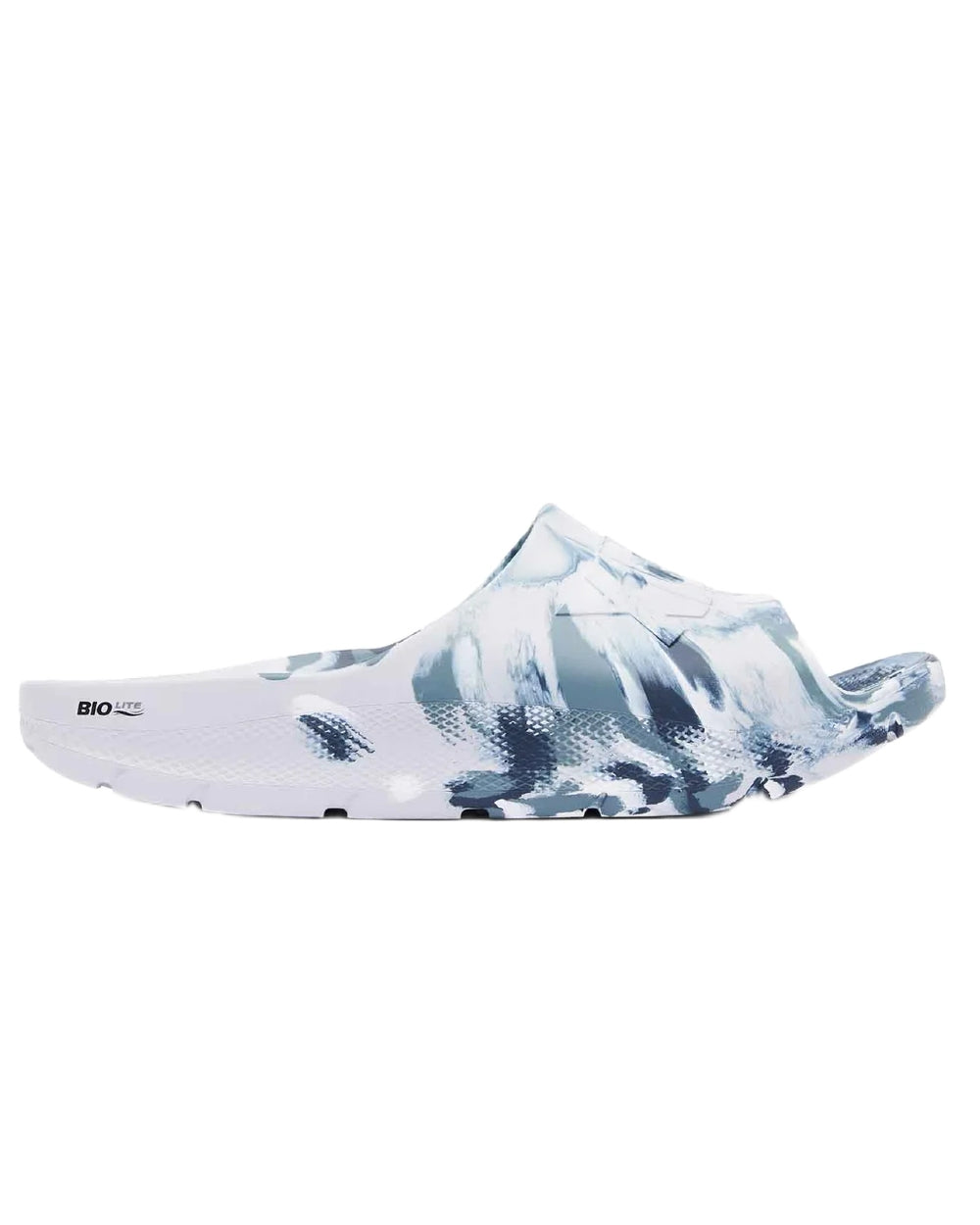 Stormy Coloured Xtratuf Mens Apres Fish Sliders on white background 